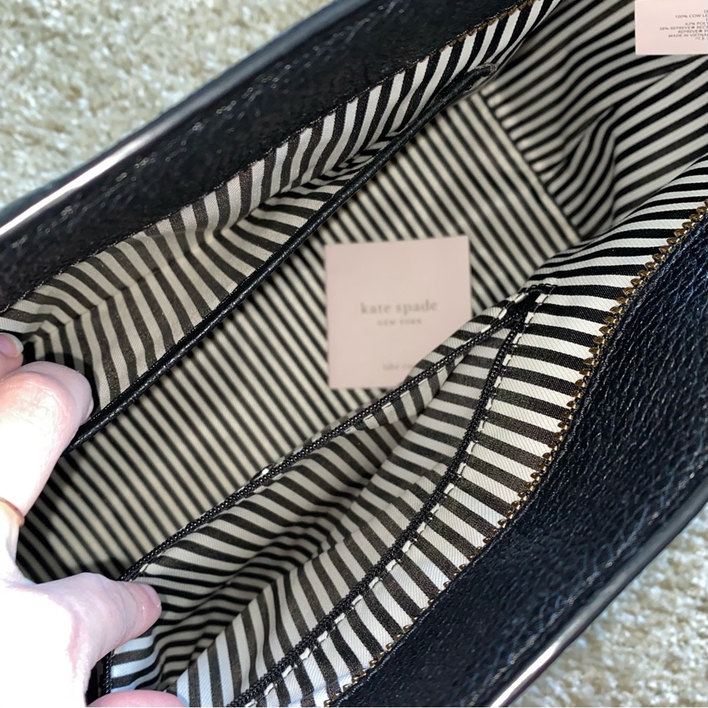 Classic Black Leather Kate Spade Tote Bag - Picture 4 of 14